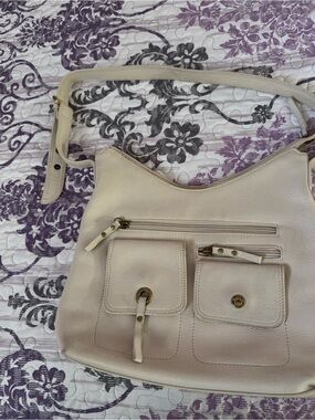 Stone Mountain Cream Shoulder Bag with Front Pockets